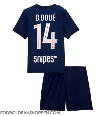 Paris Saint-Germain Desire Doue #14 Hjemmebanetrøje Børn 2025-26 Kortærmet (+ Korte bukser)